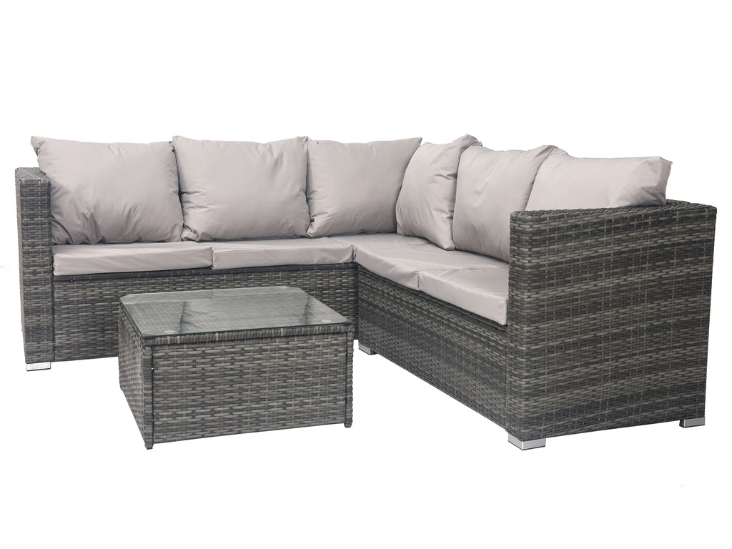 Alivio Grey 5 Seater Rattan Corner Sofa Furniture Set
