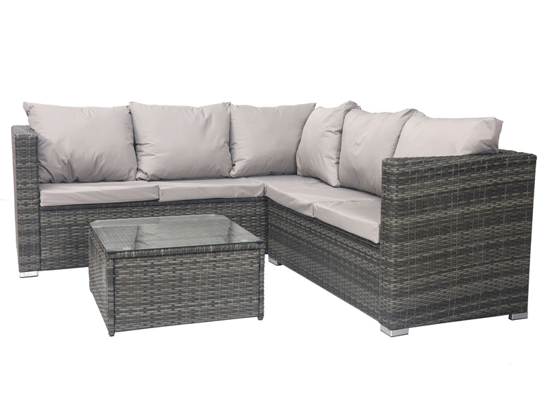 Alivio Grey 5 Seater Rattan Corner Sofa Furniture Set