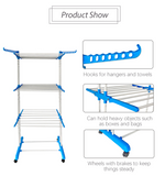 3 Tier Clothes Airer Rack Indoor Outdoor Dryer Laundry Foldable Dry Rail Hanger