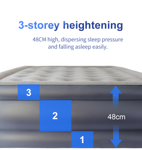 Alivio Inflatable Single Air Bed With Built-In Pump - Air Mattress