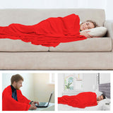 Alivio Faux Fur Mink Throw Luxury Super Soft Plain Bed Sofa Settee Throw Blanket - Medium Red