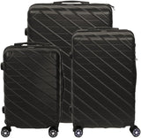 Alivio Pack of 3 Travel Suitcase Set, ABS Hard Shell Luggage, Anti-Scratch & TSA Lock Trolley (Black)