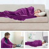 Alivio Large Faux Fur Mink Throw Luxury Super Soft Plain Bed Sofa Settee Throw Blanket - Aubergine