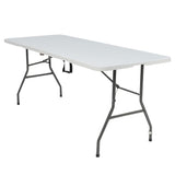 Alivio 6ft Folding Table Heavy Duty Trestle Table 180 x 70 x 74cm for Wedding Market Garden Party Picnic Indoor Outdoor - White
