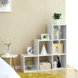 6 Cube Wooden Display Rack with Fixed Shelves for Home Decor Storage