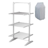 3-Tier Heated Airer, Electric Clothes Airer with Cover, Foldable Electric Clothes Dryer