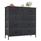 Alivio Steel Frame Freestanding 9 Drawer Storage Cabinet, Storage Organizer for Bedroom Living Room (Black)