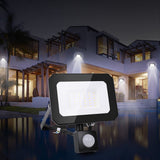 Alivio LED Floodlight with PIR Sensor, Cool White 30W Outdoor Security Light (5000-5500K)