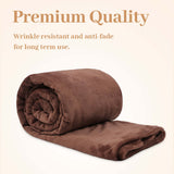 Alivio Medium Faux Fur Mink Throw Luxury Super Soft Plain Bed Sofa Settee Throw Blanket - Chocolate