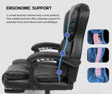 Executive Office Chair with Leatherette Padding, Ergonomic Design, Padded Armrests & Footrest