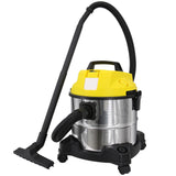 Alivio Steel & Yellow Wet and Dry Vacuum Cleaner 20L HEPA 13 Filtration 1200W