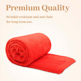 Alivio Faux Fur Mink Throw Luxury Super Soft Plain Bed Sofa Settee Throw Blanket - Medium Red