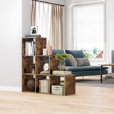 6 Cube Wooden Display Rack with Fixed Shelves for Home Decor Storage