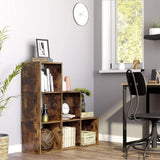 6 Cube Wooden Display Rack with Fixed Shelves for Home Decor Storage