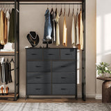Alivio Steel Frame Freestanding 9 Drawer Storage Cabinet, Storage Organizer for Bedroom Living Room (Black)