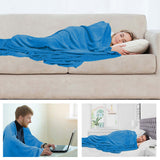 Alivio Faux Fur Mink Throw Luxury Super Soft Plain Bed Sofa Settee Throw Blanket - Small Ocean Blue