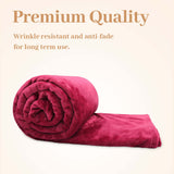 Alivio Faux Fur Mink Throw Luxury Super Soft Plain Bed Sofa Settee Throw Blanket - Small Plum