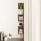 5-Tier Wall Mount Floating Corner Shelf With Zigzag Design