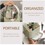 Alivio Portable Multi-Function Makeup Case, Cosmetic Organizer with 2 Drawers - Mint Green
