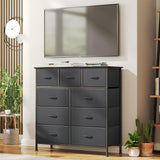 Alivio Steel Frame Freestanding 9 Drawer Storage Cabinet, Storage Organizer for Bedroom Living Room (Black)