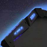 LED Computer Gaming Desk 120 x 60cm with LED RGB Lights, Cup Holder and Headphone Hook for Home Office Computer Table