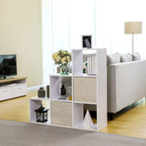 6 Cube Wooden Display Rack with Fixed Shelves for Home Decor Storage