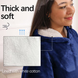 Alivio Oversized Women Fleece Hoodie Blanket Giant Wearable Adults (Blue)