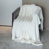 Alivio Large Faux Fur Mink Throw Luxury Super Soft Plain Bed Sofa Settee Throw Blanket - Cream