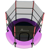 Alivio Kids Jumping Trampoline with Safety Enclosure Net (Pink)