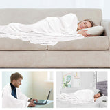 Alivio Small Faux Fur Mink Throw Luxury Super Soft Plain Bed Sofa Settee Throw Blanket - Cream