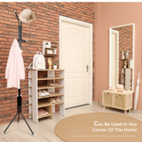 Alivio Free Standing Coat Rack Metal Shelf Holder Display Clothes with 12 Hooks
