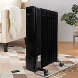 2500W Oil Filled Radiator 11 Fin Portable Heater With Timer Remote Control