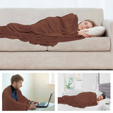 Alivio Medium Faux Fur Mink Throw Luxury Super Soft Plain Bed Sofa Settee Throw Blanket - Chocolate