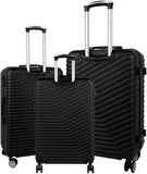 Alivio Lightweight Black Hard Shell ABS Suitcase Luggage Set