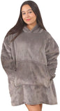 Alivio Oversized Women Fleece Hoodie Blanket Giant Wearable Adults (Grey)