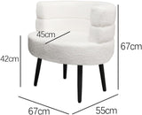 Alivio Sherpa White Sofa Chair for Living Room, Bedroom & Dining Room