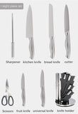 Alivio Set of 8 Pcs Kitchen Knife Set with Rotating Stand