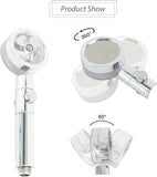 Alivio 360 Degree Rotating Shower Head Built in Turbo Fan for Water Boost