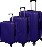 Alivio Lightweight Hard Shell ABS Luggage Suitcase Set (Blue)