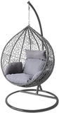 Alivio Rattan Large Basket Hanging Egg Chair with Cushions (Grey)