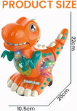 Alivio Crawling Walking Dinosaur Baby Toy with Musical Lights for 1 to 2 Years Boys Girls (Orange)