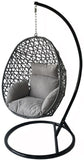 Alivio Rattan Hanging Egg Chair - Basket Chair with Cushion (Grey)