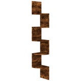 5-Tier Wall Mount Floating Corner Shelf With Zigzag Design