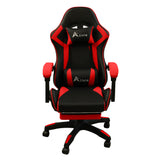 360 Degree Swivel Gaming Chair with Footrest Lumbar Support Back Support - Red