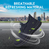 Lightweight Safety Shoes Breathable Toe Cap, Puncture Proof Safety Trainers Men Women (Navy Blue, 9)