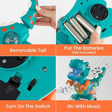 Alivio Crawling Walking Dinosaur Baby Toy with Musical Lights for 1 to 2 Years Boys Girls (Blue)