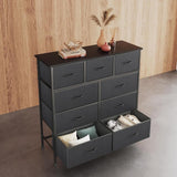 Alivio Steel Frame Freestanding 9 Drawer Storage Cabinet, Storage Organizer for Bedroom Living Room (Black)