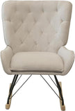 Alivio Comfortable Velvet Rocking Chair for Nursery, Living Room, Bedroom, Balcony (Beige)