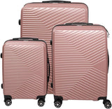 Alivio Lightweight Hard Shell ABS Luggage Suitcase Set (Rose Gold)