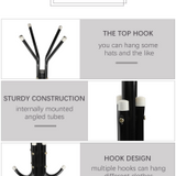 Alivio Free Standing Coat Rack Metal Shelf Holder Display Clothes with 12 Hooks